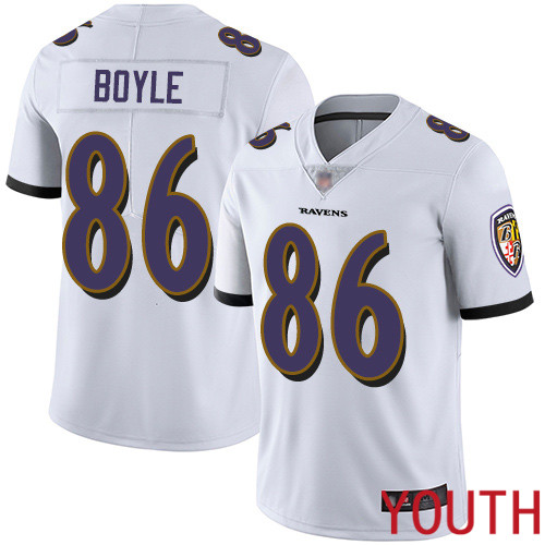 Baltimore Ravens Limited White Youth Nick Boyle Road Jersey NFL Football 86 Vapor Untouchable